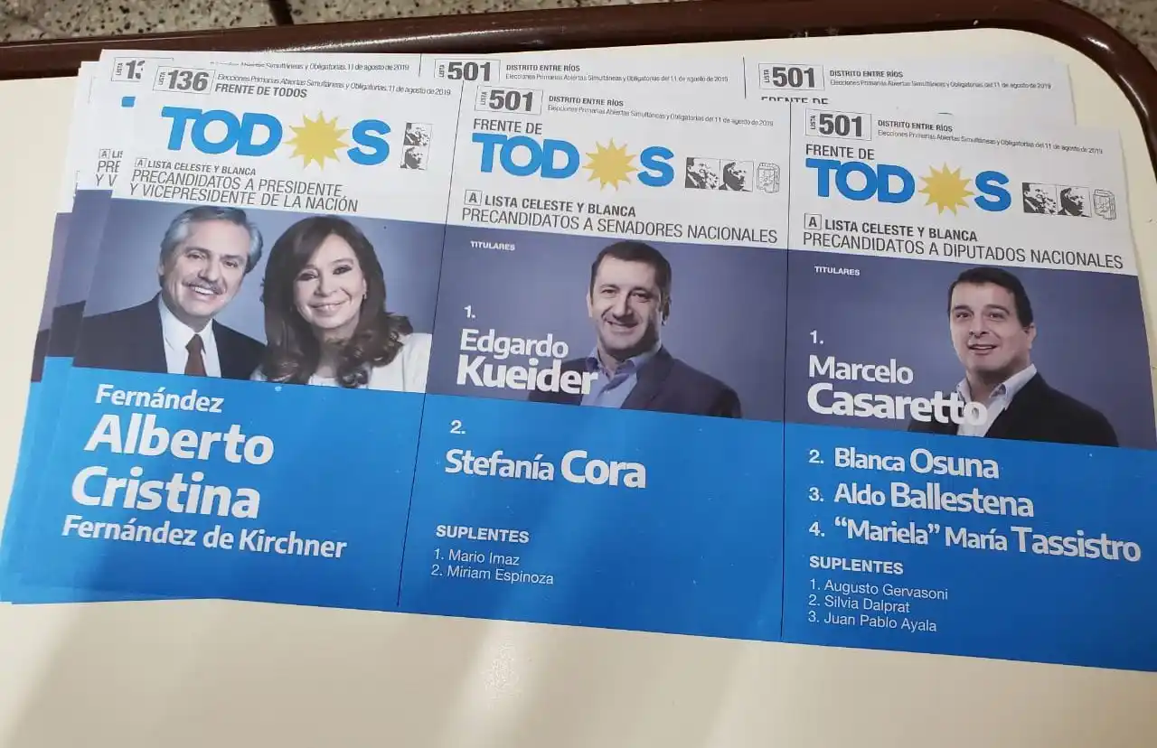 El Frente de Todos obtuvo el triunfo en 16 departamentos entrerrianos