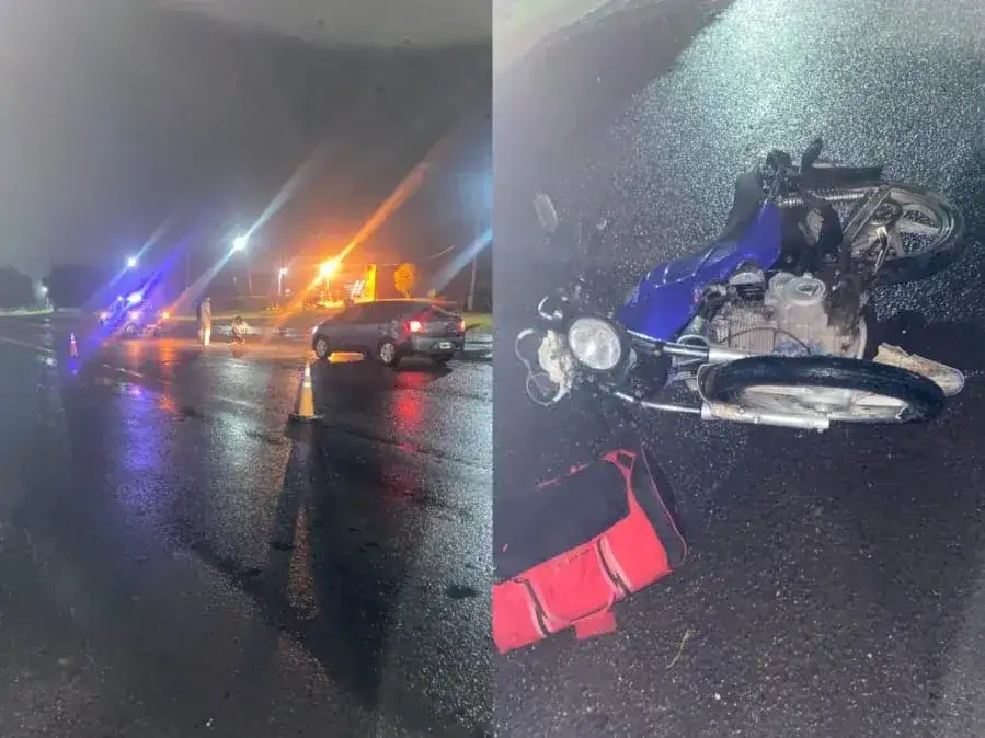 Accidente en Ruta 11: un motociclista resultó con lesiones de consideración tras chocar contra un automóvil