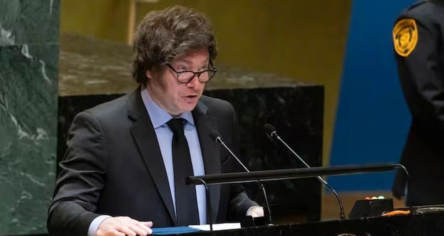 El presidente argentino Javier Milei ante la Asamblea General de la ONU, 24 de septiembre de 2024.