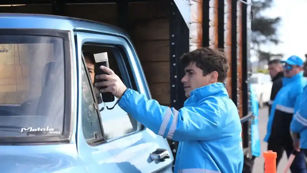 Un control de tránsito en una ruta bonaerense