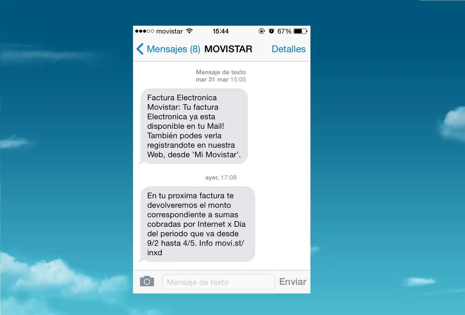 Movistar reintegrará el dinero cobrado por excedentes en el consumo de internet móvil