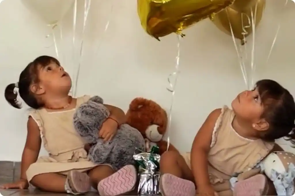 Las gemelas cumplieron dos años