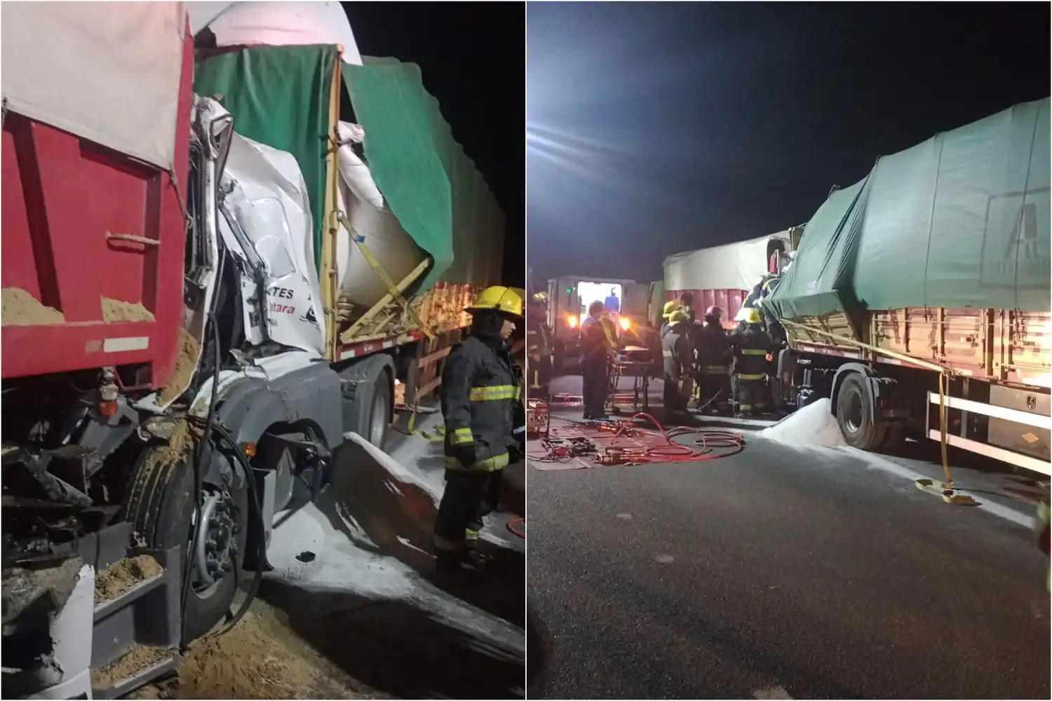 Chocaron dos camiones en ruta 9: uno de los choferes quedó internado
