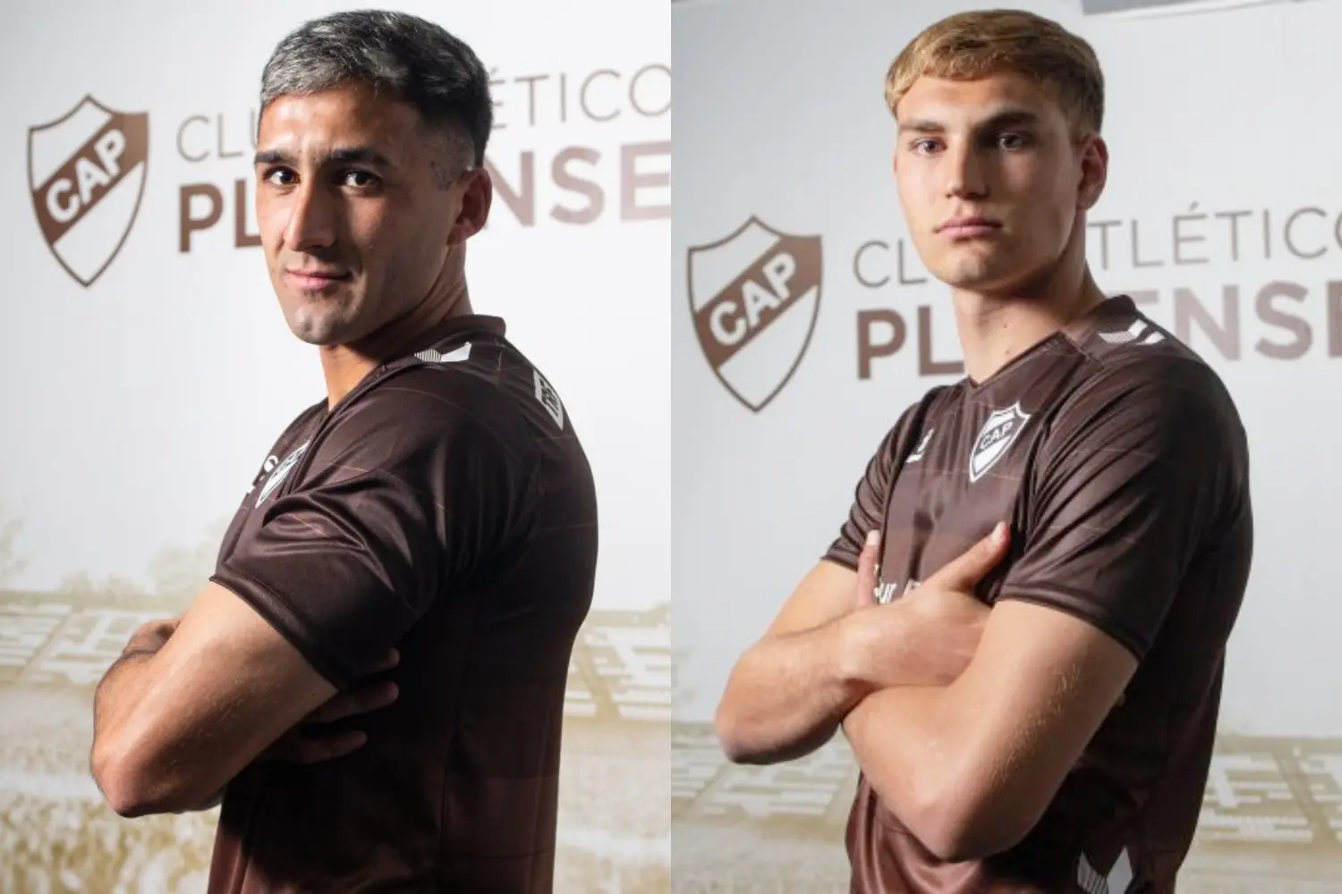 Ocampos y Pellegrino ya fueron presentados en el "Calamar". Foto: Prensa Platense
