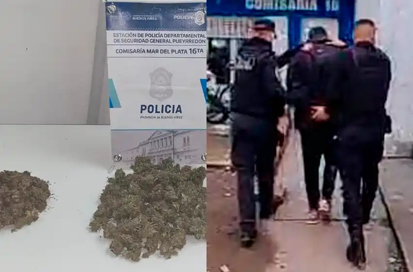 Lo atrapan con casi medio kilo de marihuana