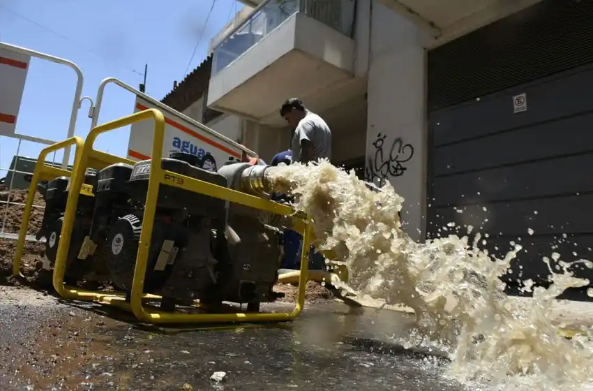 Parte del centro rosarino, sin agua