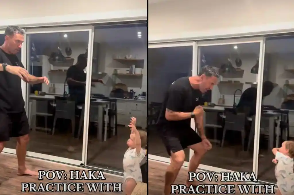 Bebé practica haka