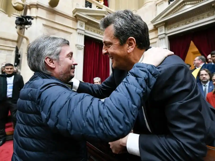 Máximo Kirchner y Sergio Massa.
