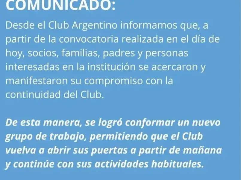comunicado de Arg. de Humberto