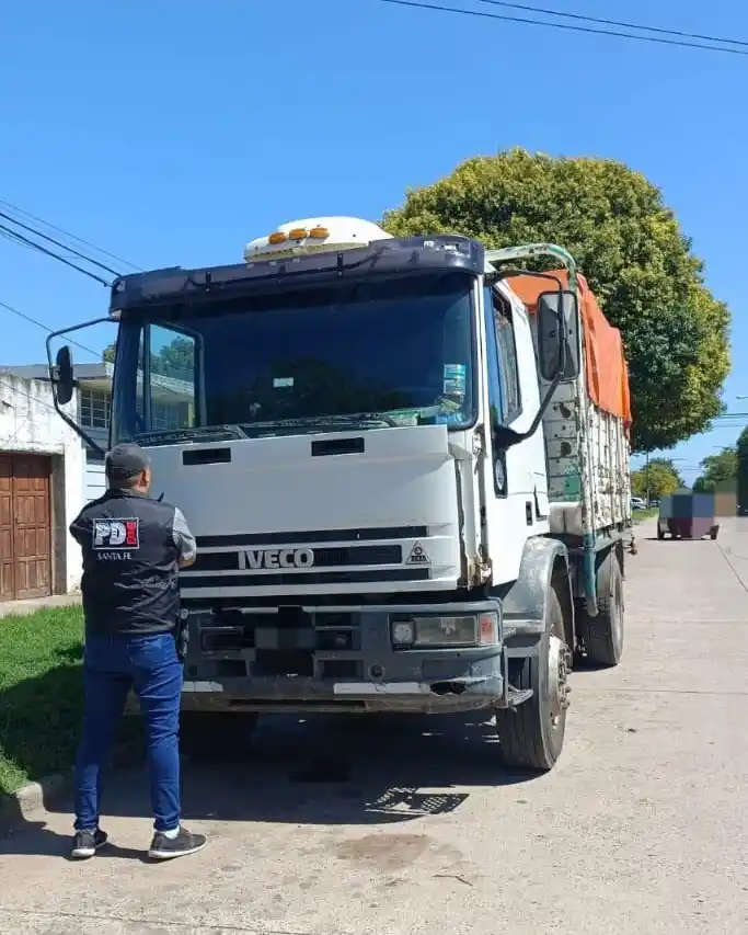 Em camión incautado en la ciudad de Venado Tuerto.