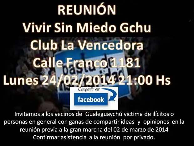 Convocan a una reunión pre-marcha por seguridad