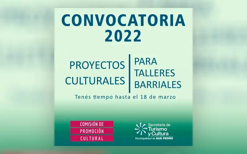 Convocatoria abierta para proyectos de “Talleres Culturales Barriales”