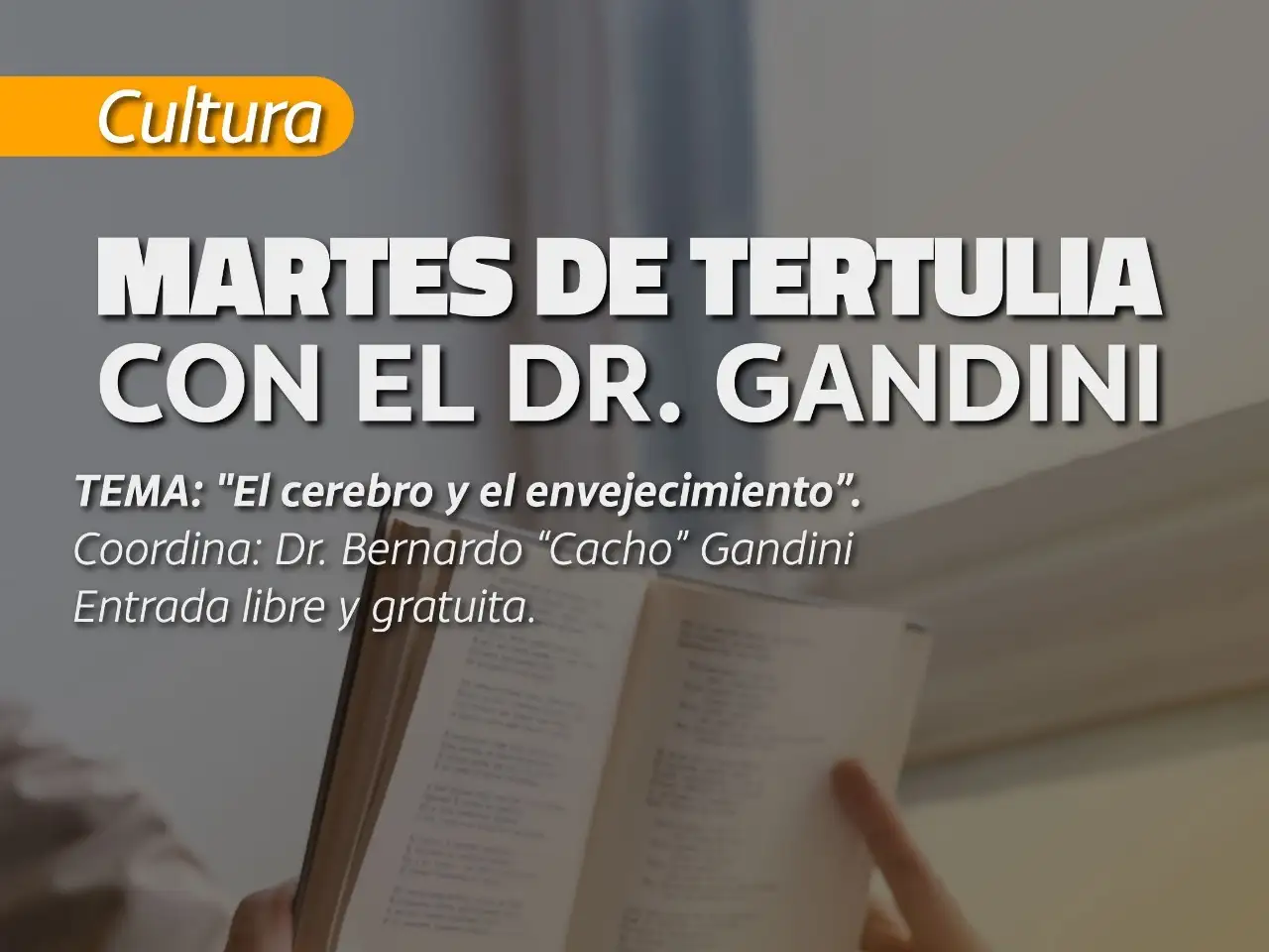 Hoy se realizará una nueva jornada de “Martes de Tertulia” con el Dr. Gandini