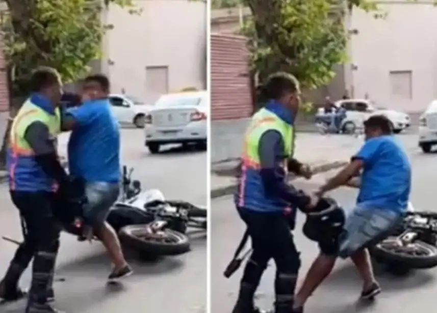 Un inspector de tránsito noqueó a un taxista que se resistió a una multa y todo quedó grabado