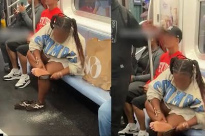 ¡Insólito!: con toda tranquilidad, una mujer se limó el pie en el metro de Nueva York