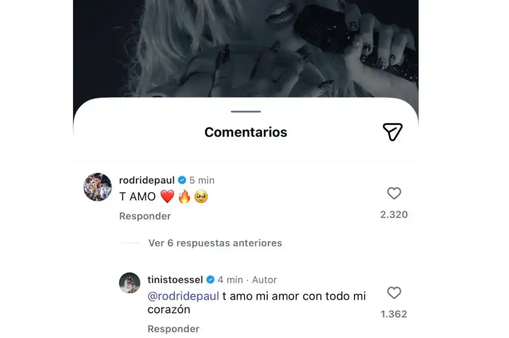 Tini Stoessel y Rodrigo de Paul comentario 1