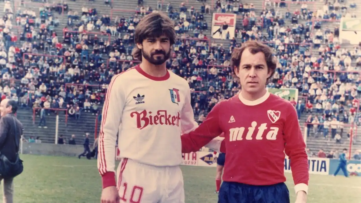 Germán junto a Ricardo Bochini