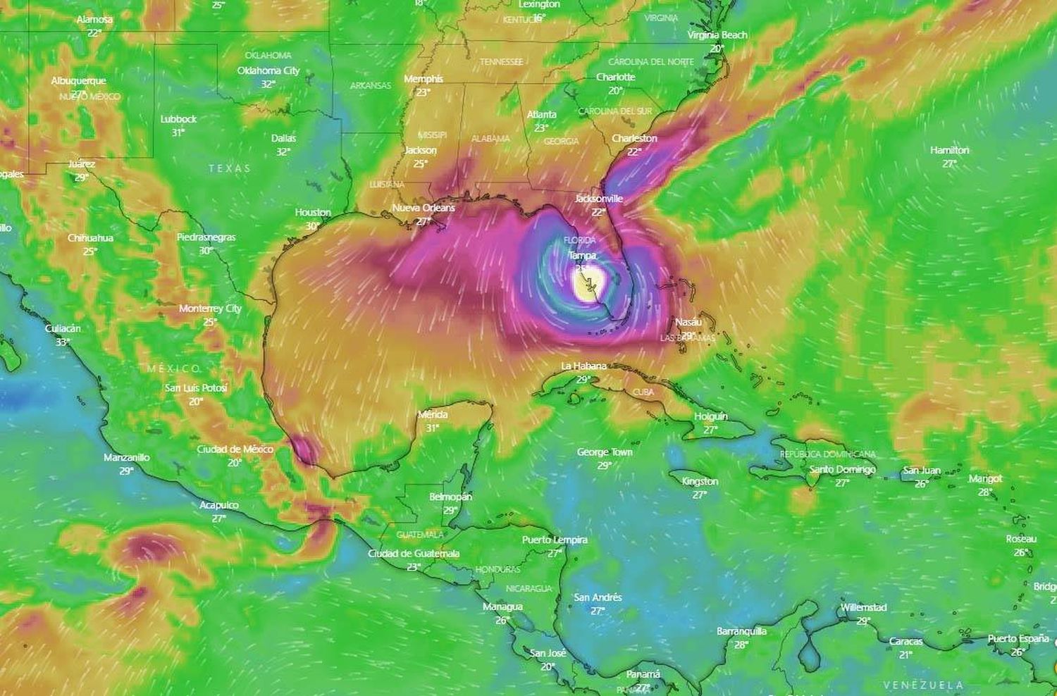 �SIan⬝ toca tierra en Florida como huracán de categoría 4