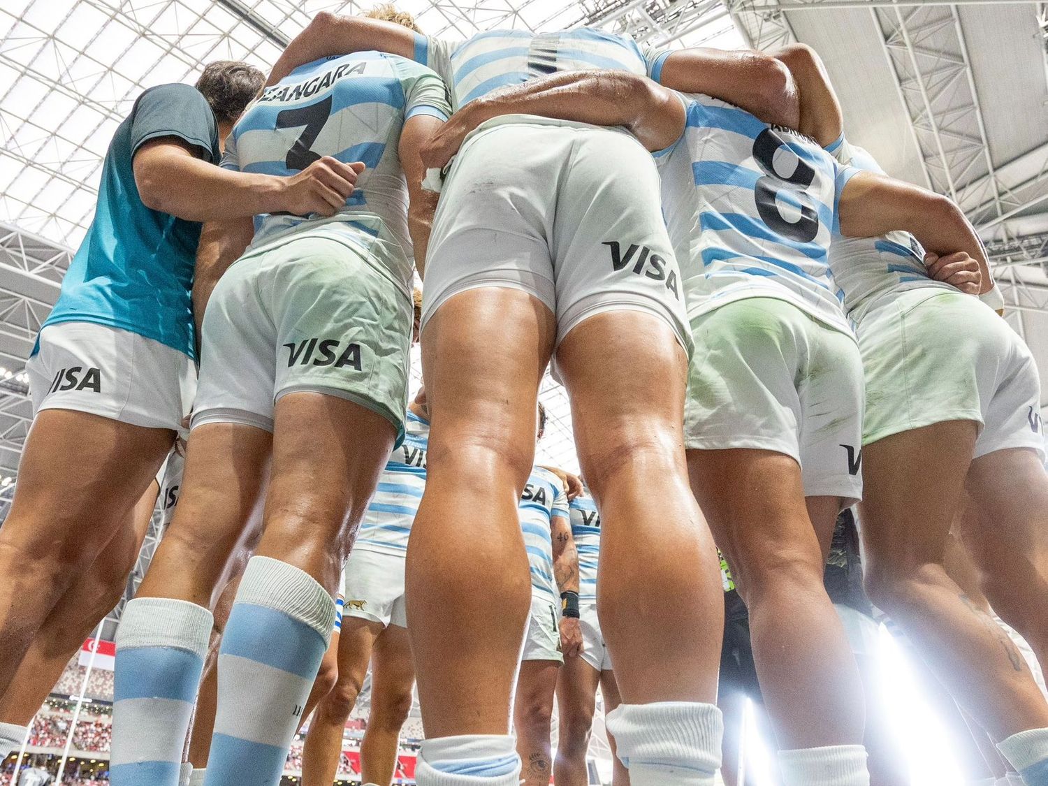 Los Pumas 7 buscaran la remontada en Perth.Foto:@lospumas7arg