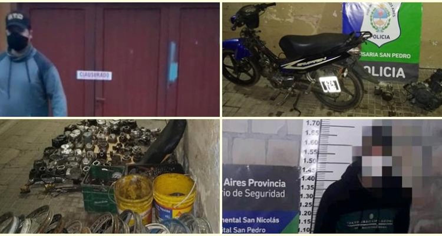 Lo allanaron por el robo de una moto en el barrio Fonavi, descubrieron que tenía un desarmadero y terminó preso