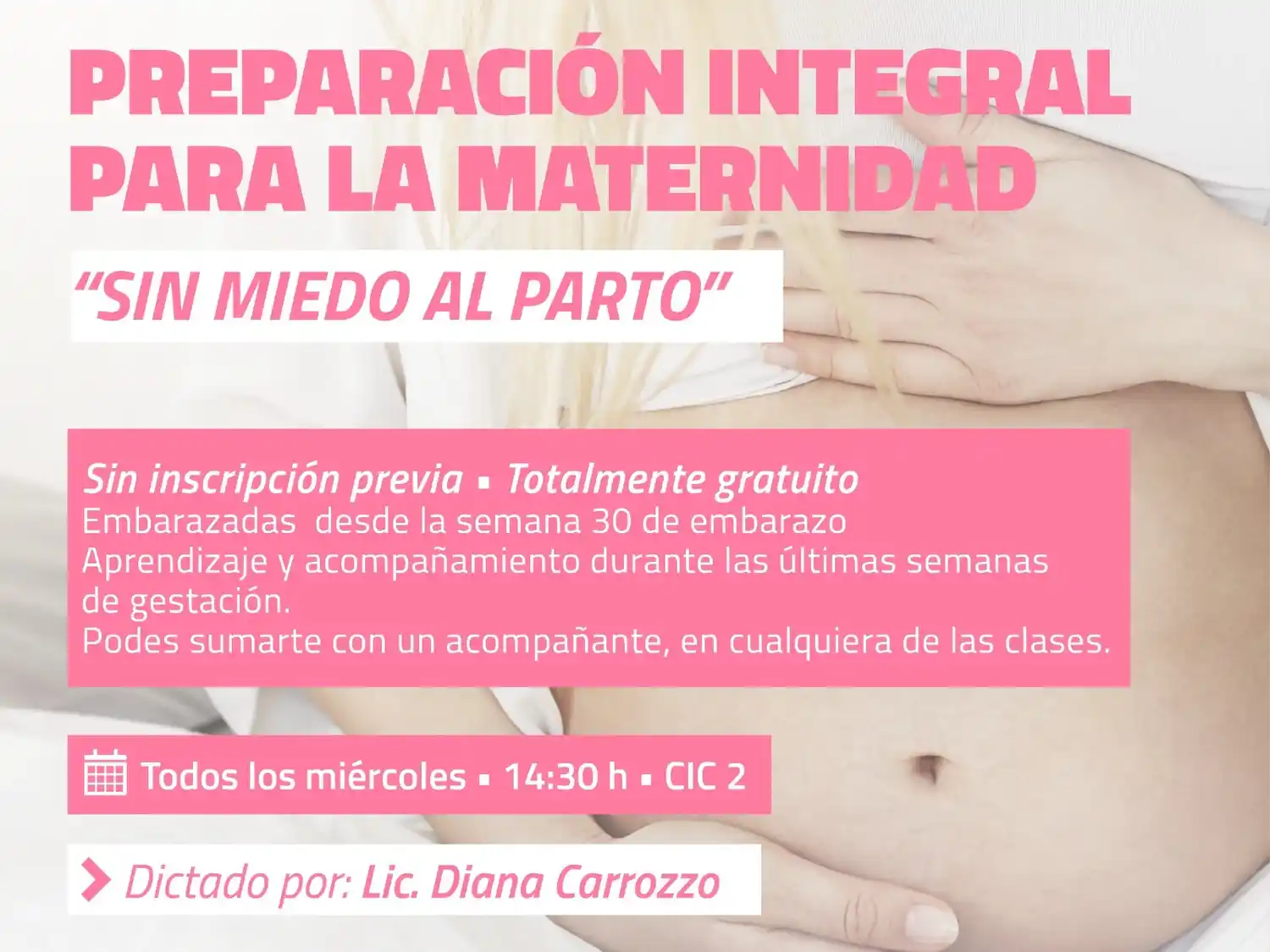 Invitan a participar del Curso Integral de Maternidad en el CIC 2