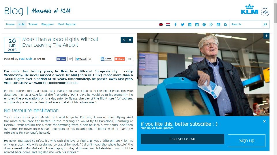 Más de 1000 vuelos sin dejar el aeropuerto. Grande KLM.