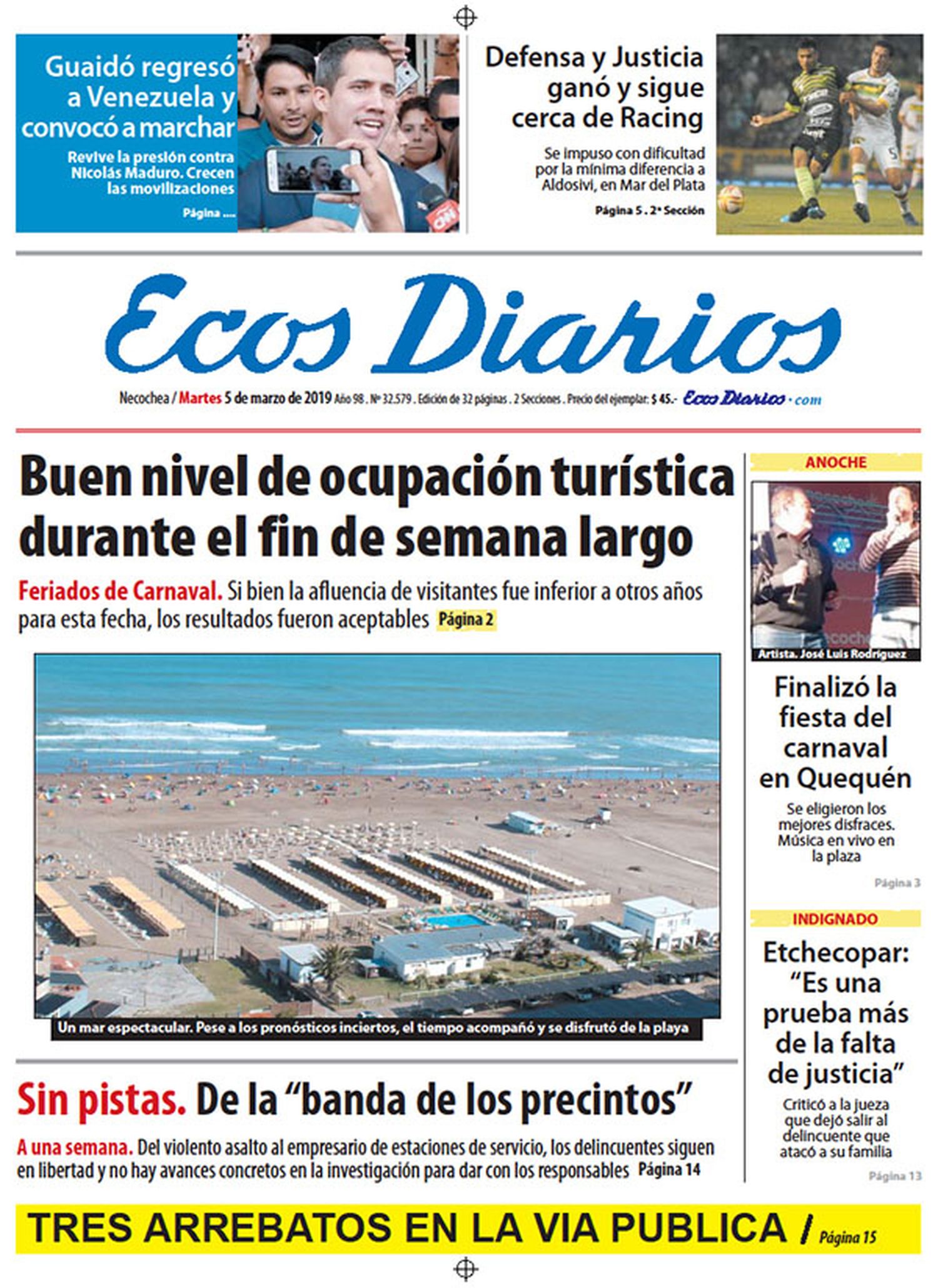 Tapa del 5 de marzo de 2019
