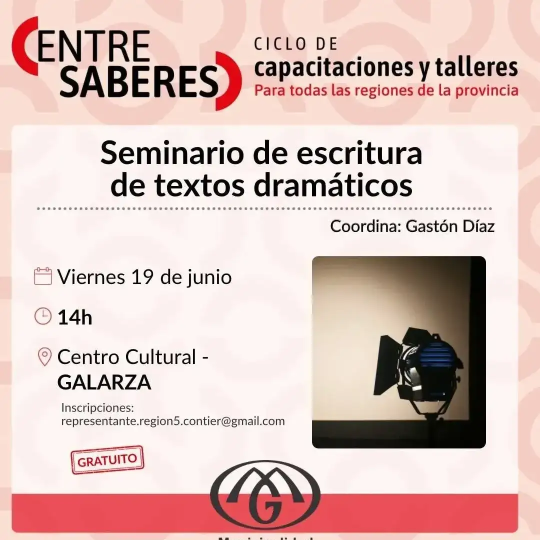 De la idea al escenario: invitan a participar de un taller de dramaturgia
