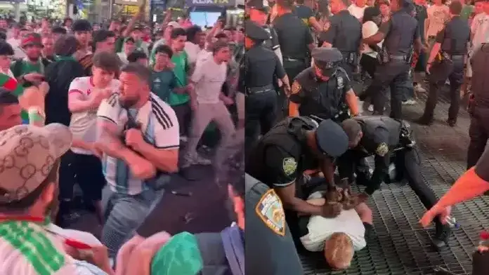 Video: Argentinos se enfrentaron a las piñas contra hinchas de Argelia en una previa muy caliente