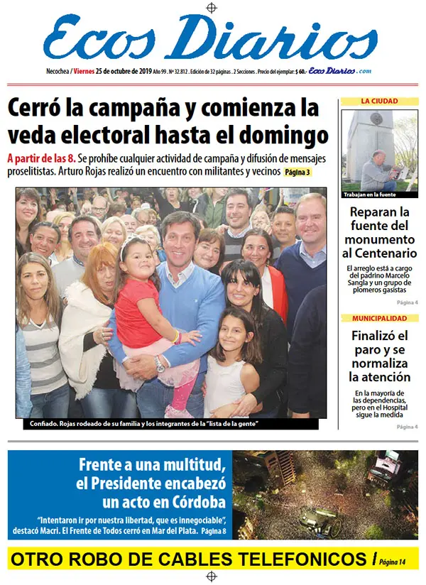Tapa del 25 de octubre de 2019