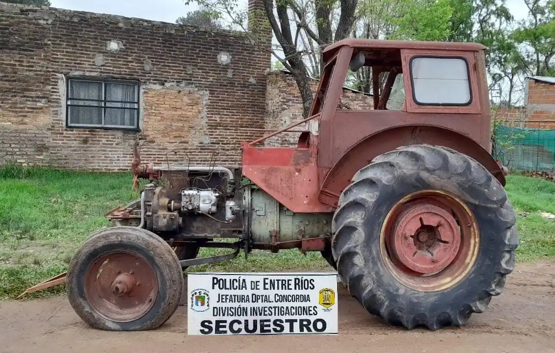 Denuncia y posterior secuestro de tractor robado