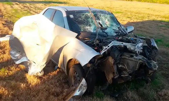 Choque entre auto y camión en la Autovía 14 dejó un hospitalizado 