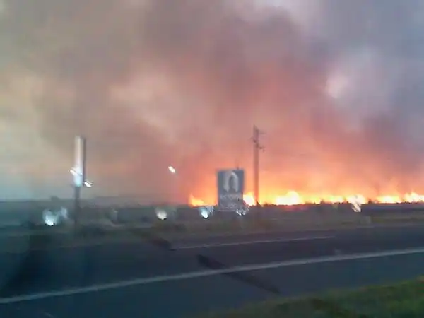 Incendio de pastizales afectó la circulación en Ruta 11