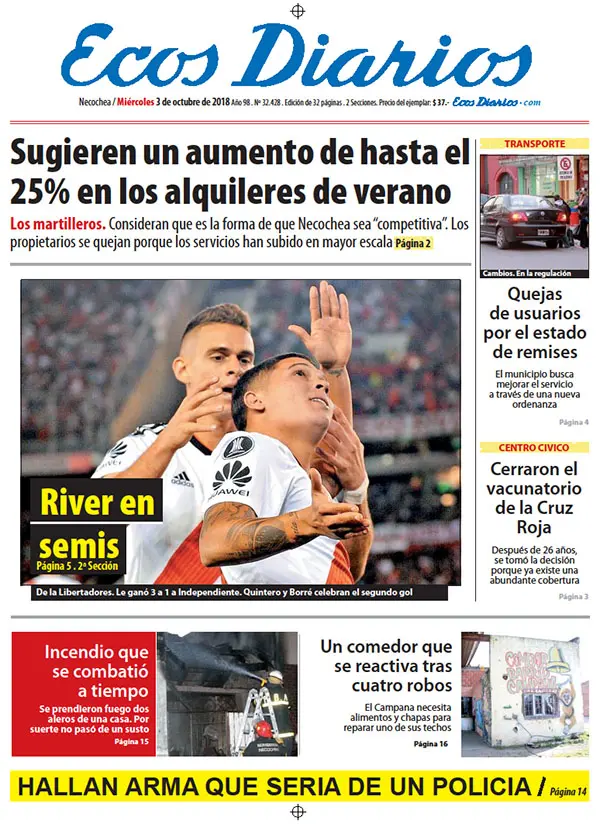 Tapa del 3 de octubre de 2018