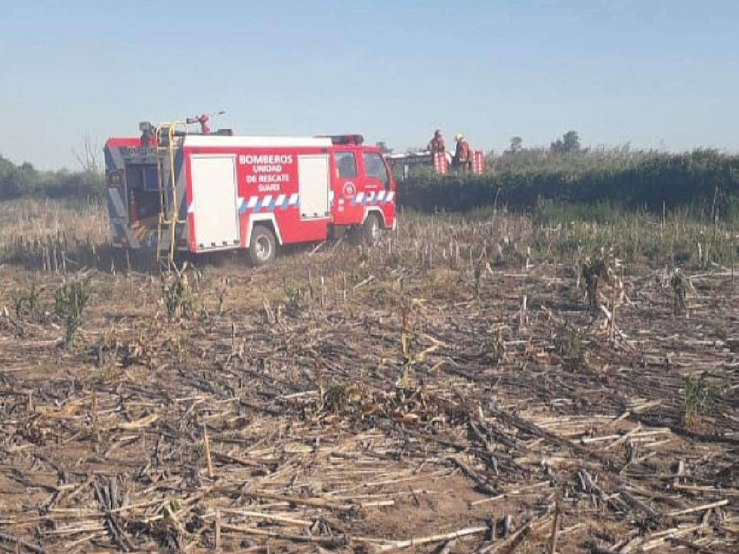 Se incendió un campo en Suardi