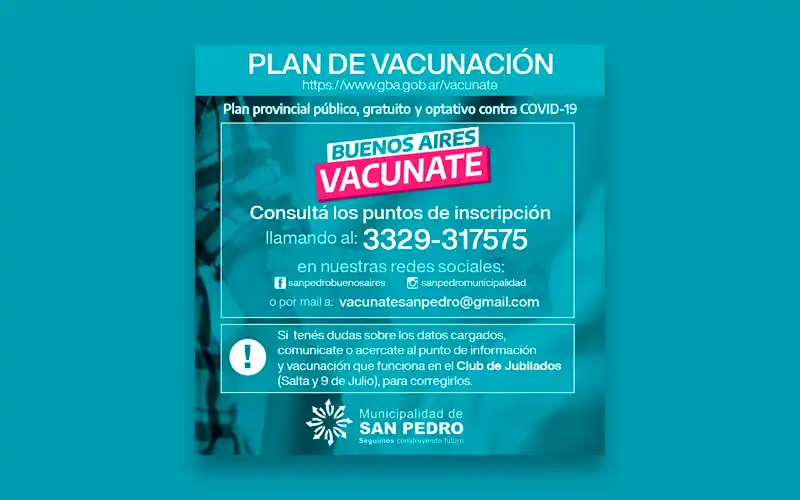 Vacunate: puntos de inscripción
