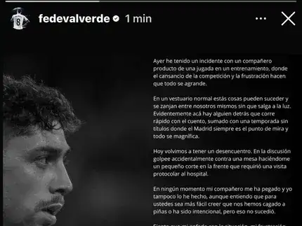 El posteo de Valverde