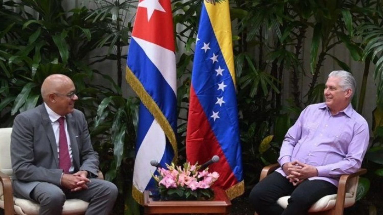 Jorge Rodríguez y Miguel Díaz-Canel afianzan relaciones entre Cuba y Venezuela para «luchar contra el bloqueo imperialista»