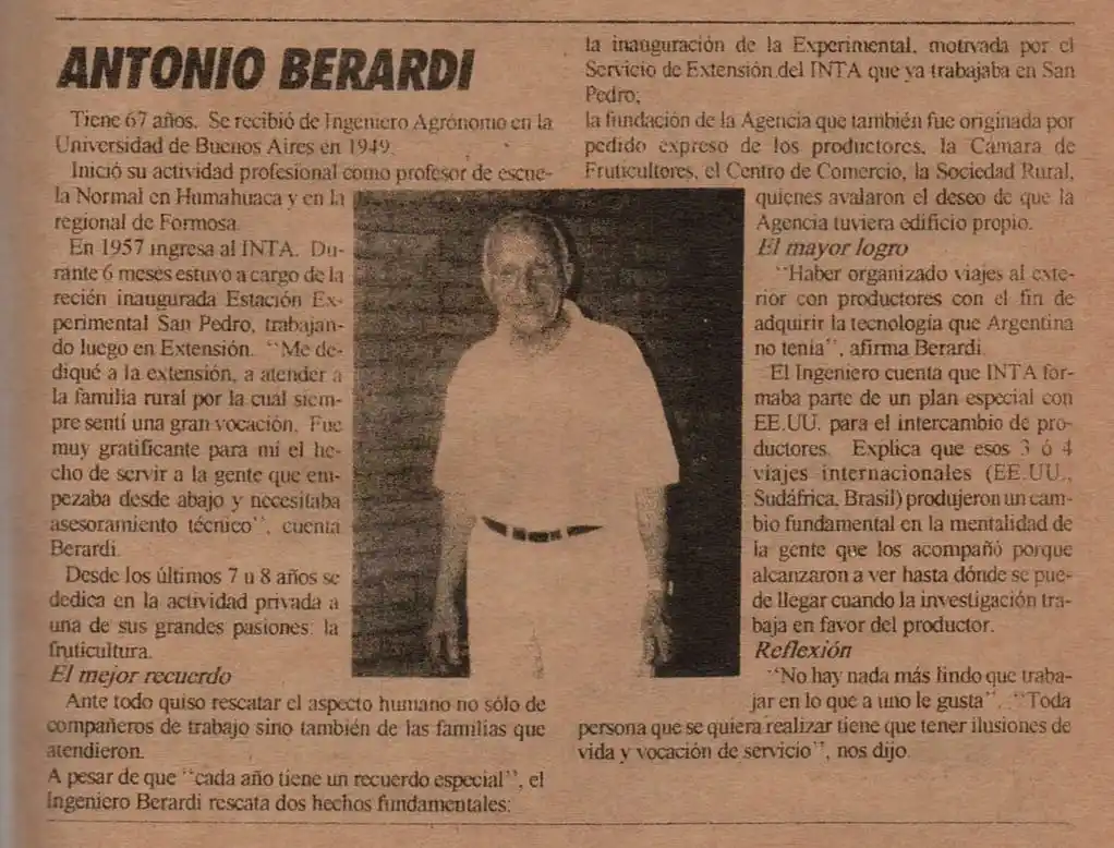 Adiós a Antonio Berardi: la Sociedad Italiana, Inta y la Sociedad Rural lo despidieron