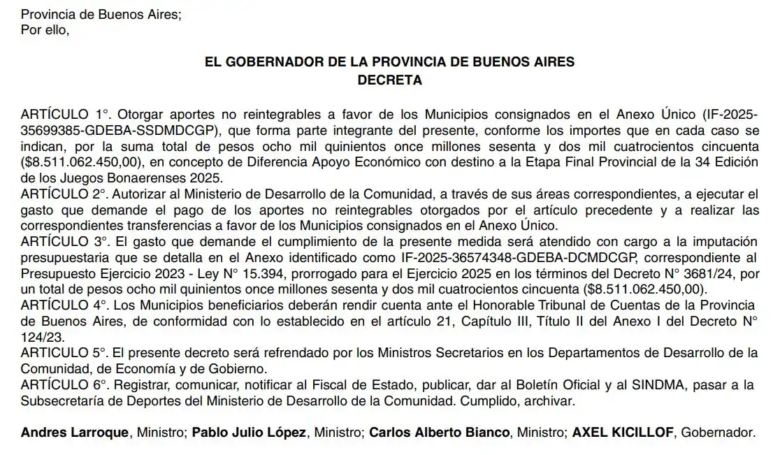 decreto juegos bonaerenses