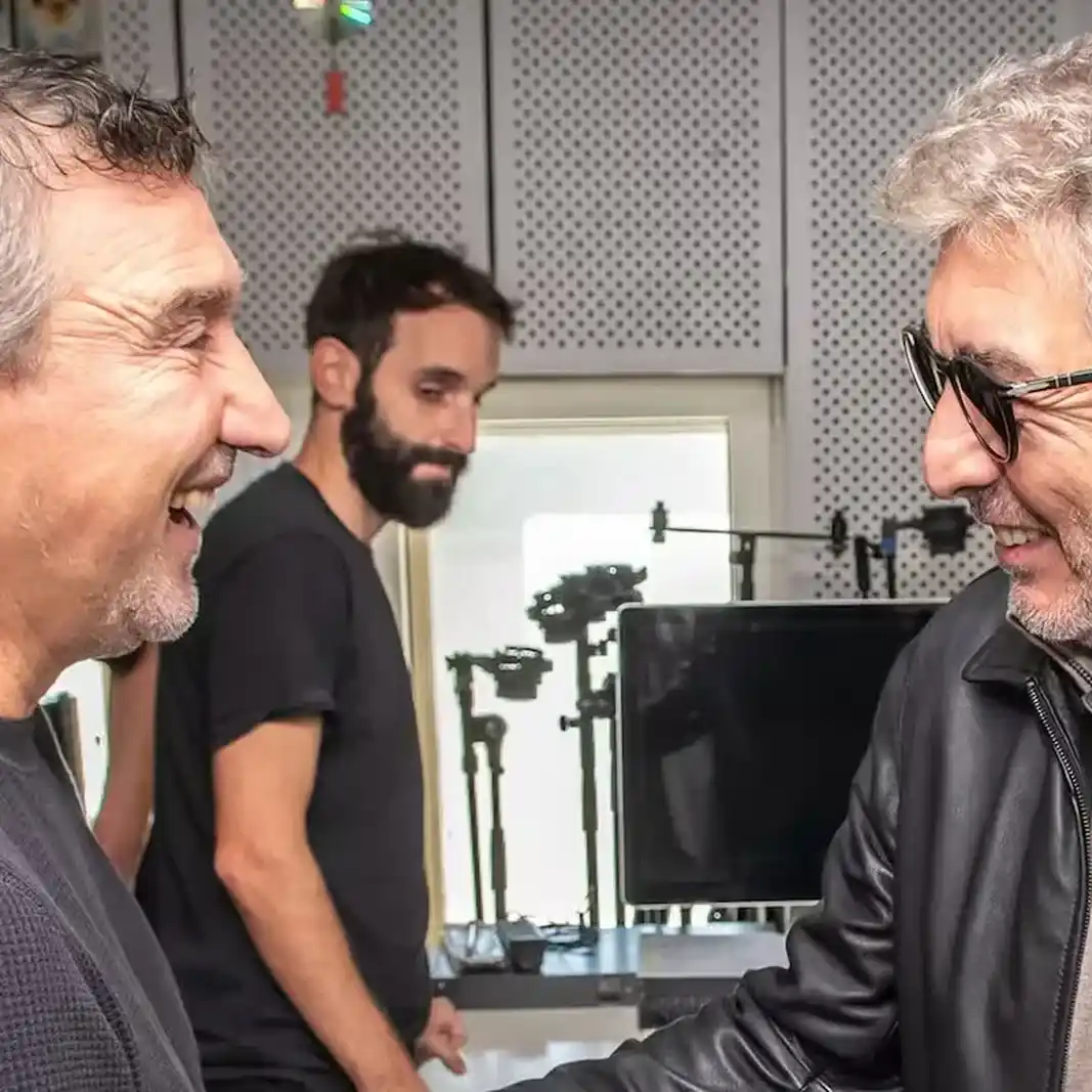 Julio Bocca y Ricardo Darín en la grabación de las voces para "Principio de éxtasis", creación para el Ballet Estable del Teatro Colón Patricio Cortés/Teatro Colón