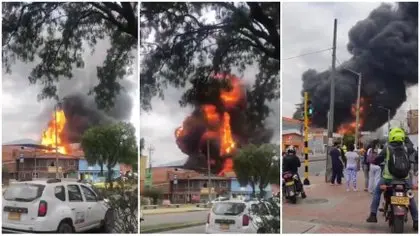 ¡EXPLOSIÓN IMPRESIONANTE! Carro vuela por el aire tras la detonación en Bogotá (+video)