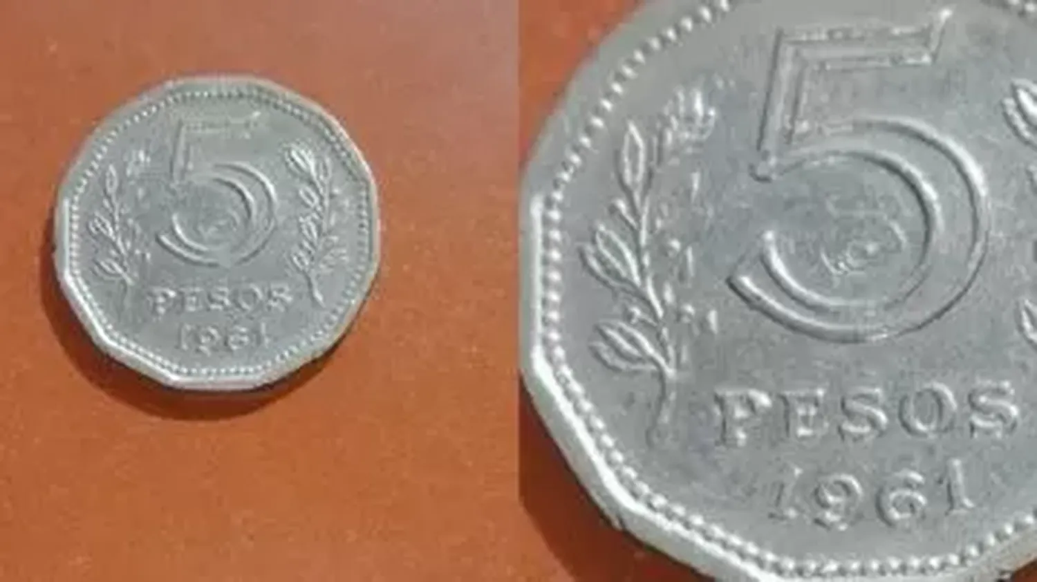 Moneda de 5 pesos del año 1961