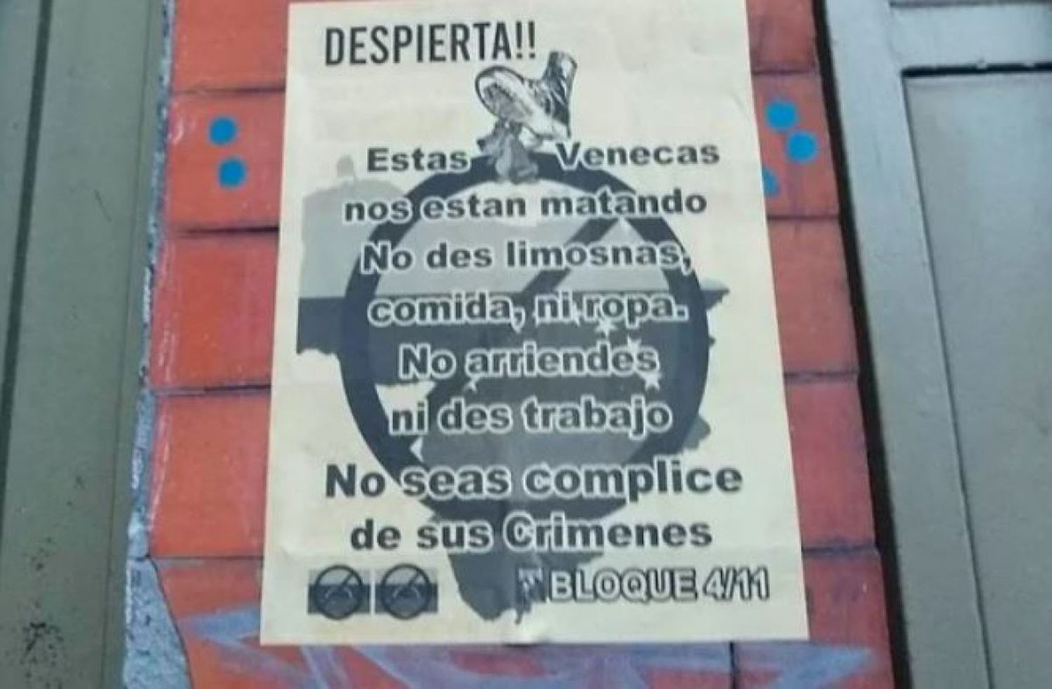 AMENAZAS a venezolanos con carteles xenófobos  en Bogotá