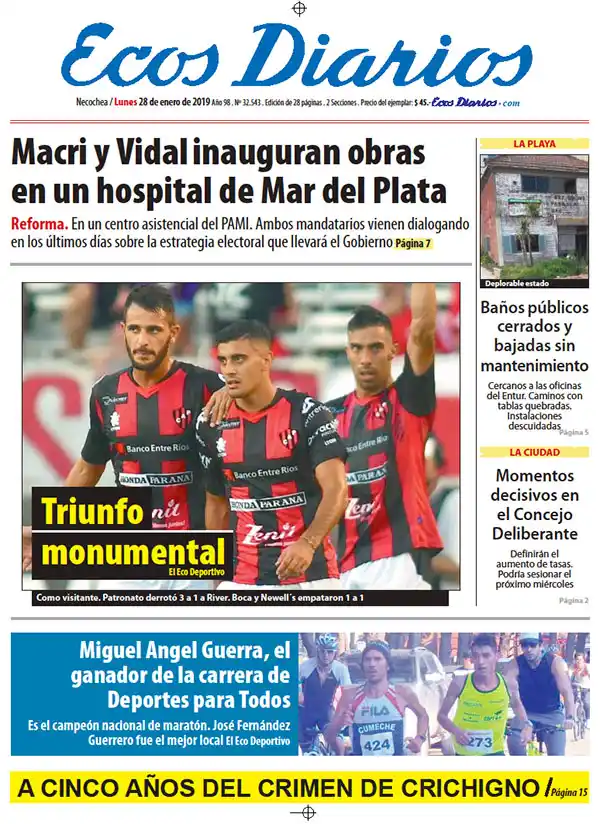 Tapa del 28 de enero de 2019