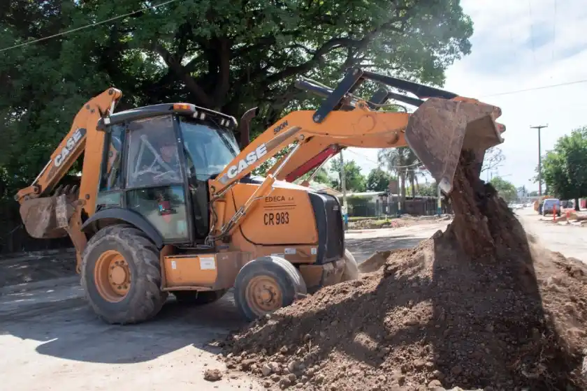 Una retroexcavadora provocó una fuga de gas en zona sur