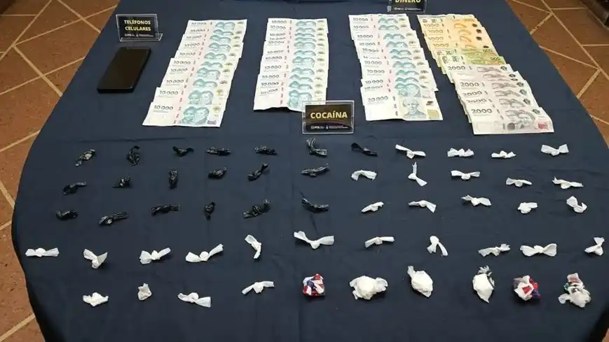 Se secuestraron 50 dosis de cocaina y varias de marihuana listas para comercializar.