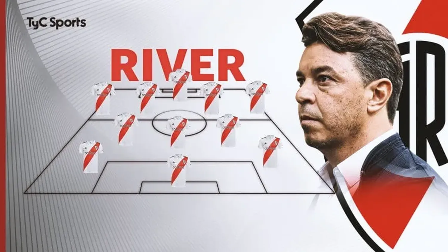 La formación de River vs. Banfield, por la Liga Profesional