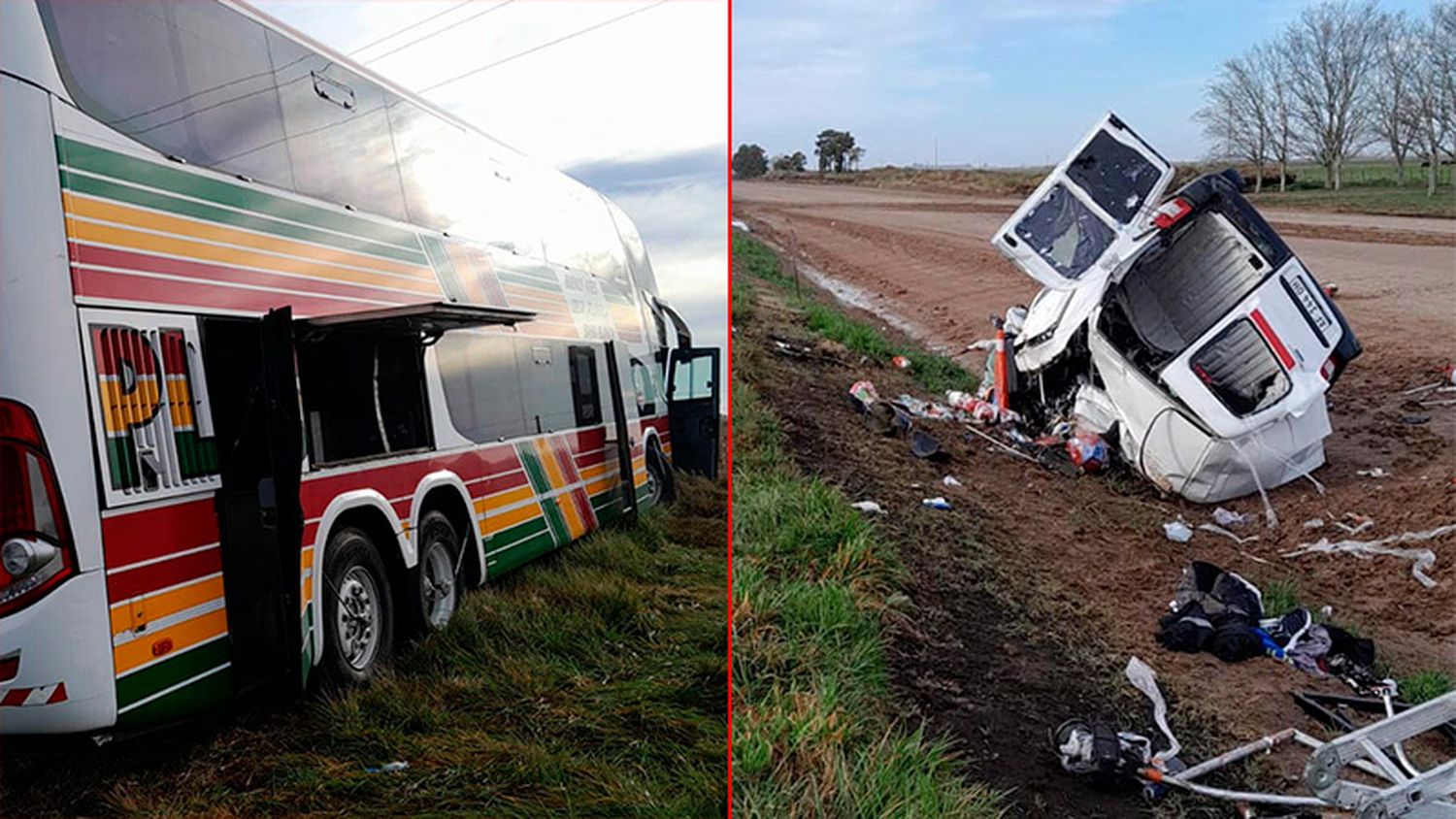 Tres muertos al chocar de frente un micro y un vehículo utilitario