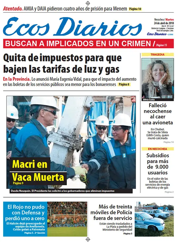 Tapa del 24 de abril de 2018